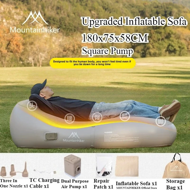 Outdoor Camping Rug - MOUNTAINHIKER 180x75x58CM Upgraded Inflatable Sofa Bed