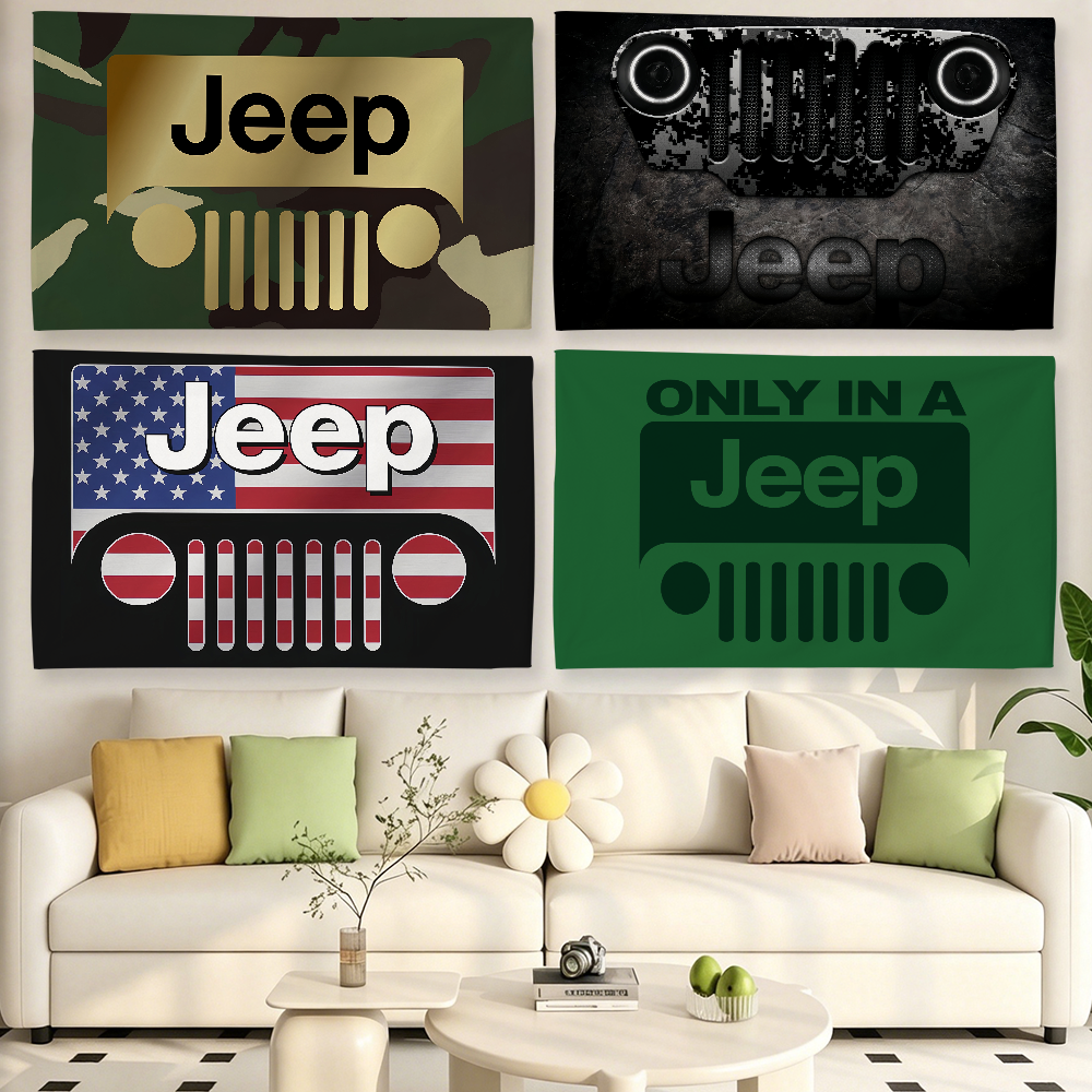 Outdoor Camping Jeep - Fashion flag For Living Room Home