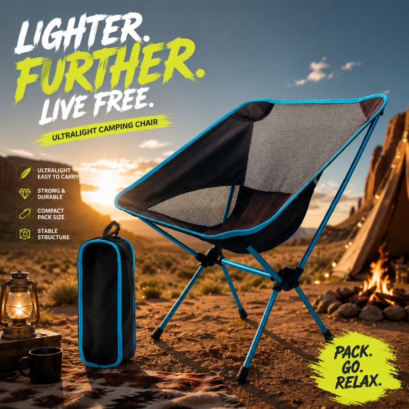 Outdoor Camping Folding Chair - Detachable Ultralight Outdoor Seat, Foldable Chair