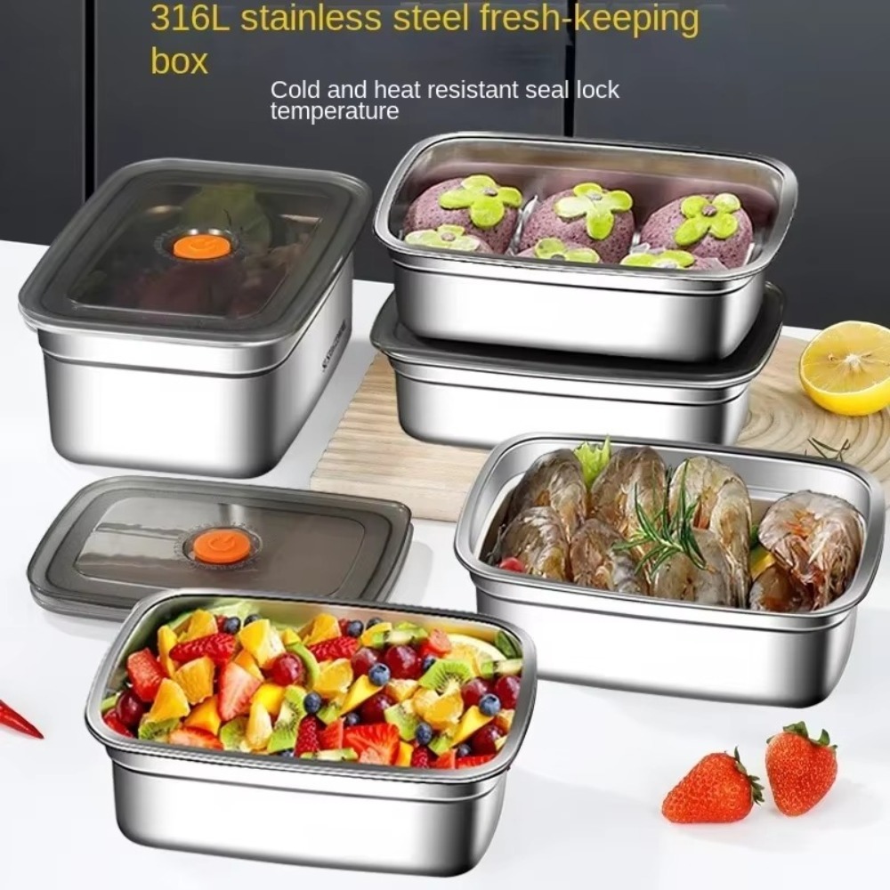 Outdoor Camping Fridge - Stainless Steel Large Capacity Leak proof