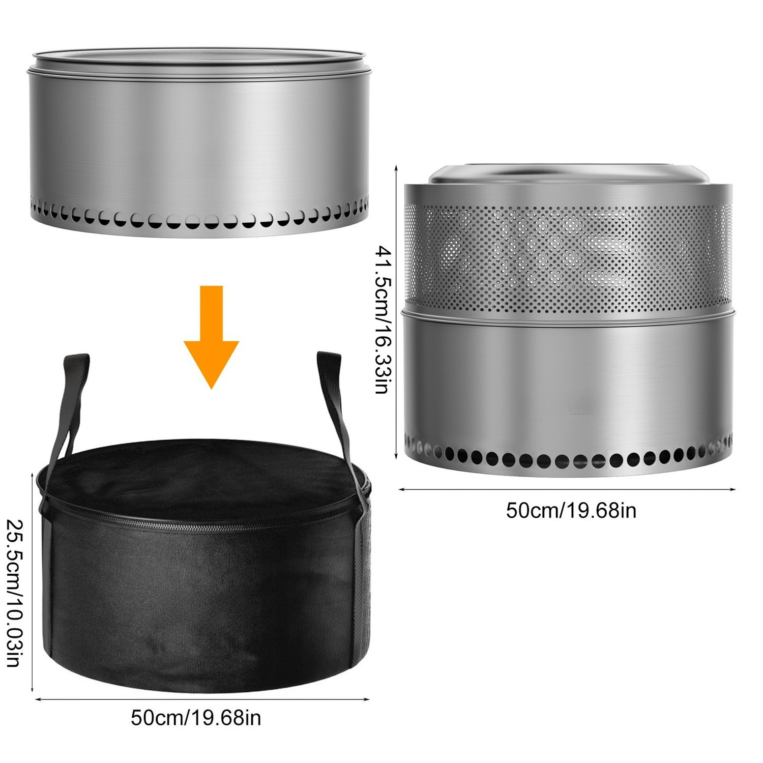 50 CM Smokeless Camping Fire P - огляд і ціна Outdoor Camping Wood Burning Stove