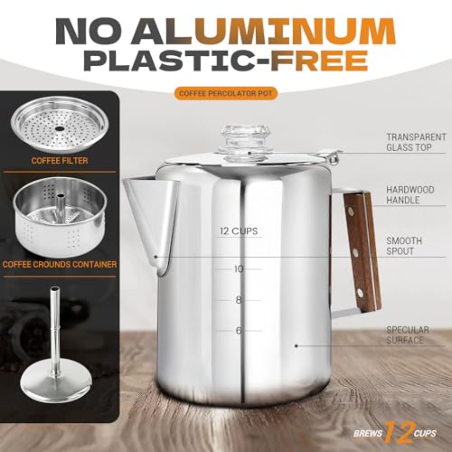 Percolator Coffee Pot Stainles - огляд і ціна Camp Percolator Coffee