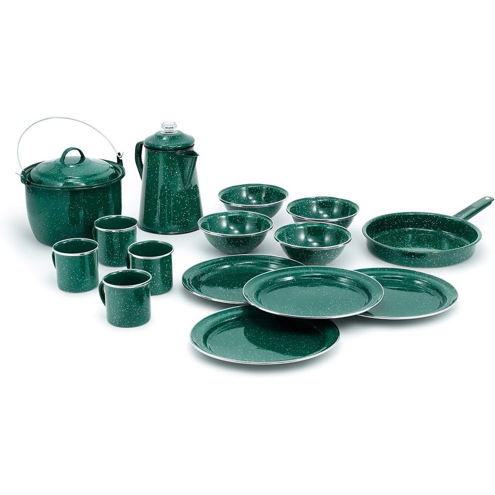 4-Person Camping Dinnerware Se - огляд і ціна Camp Percolator Coffee