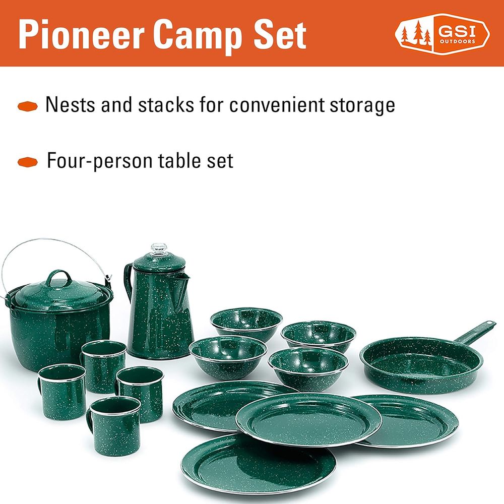 4-Person Camping Dinnerware Se - огляд і ціна Camp Percolator Coffee