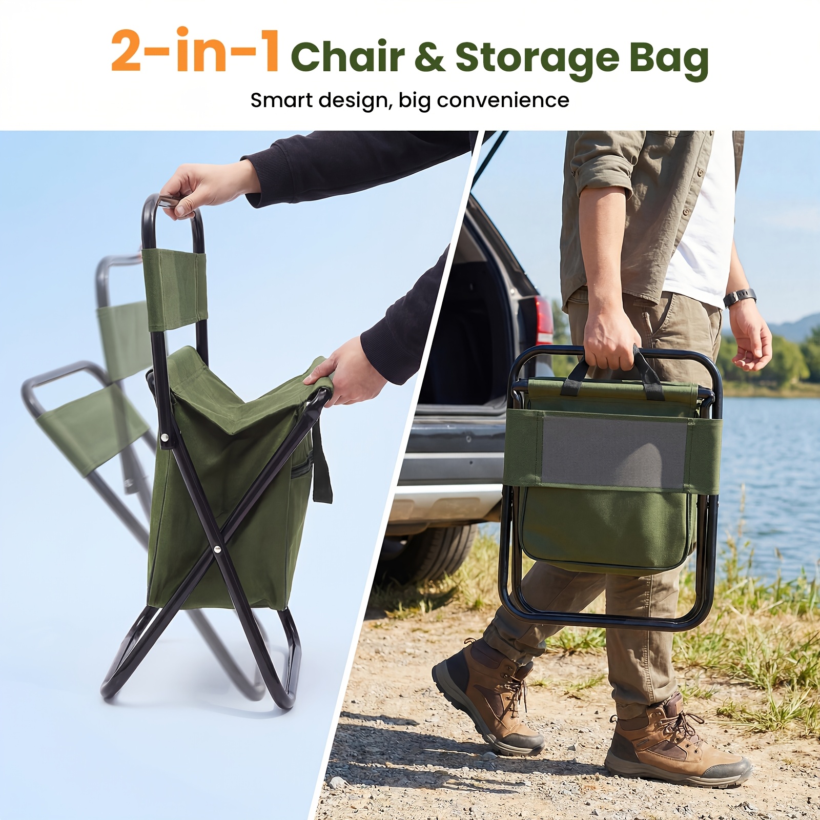 2 in 1 Camping Chair with Larg - огляд і ціна Outdoor Camping Folding Chair