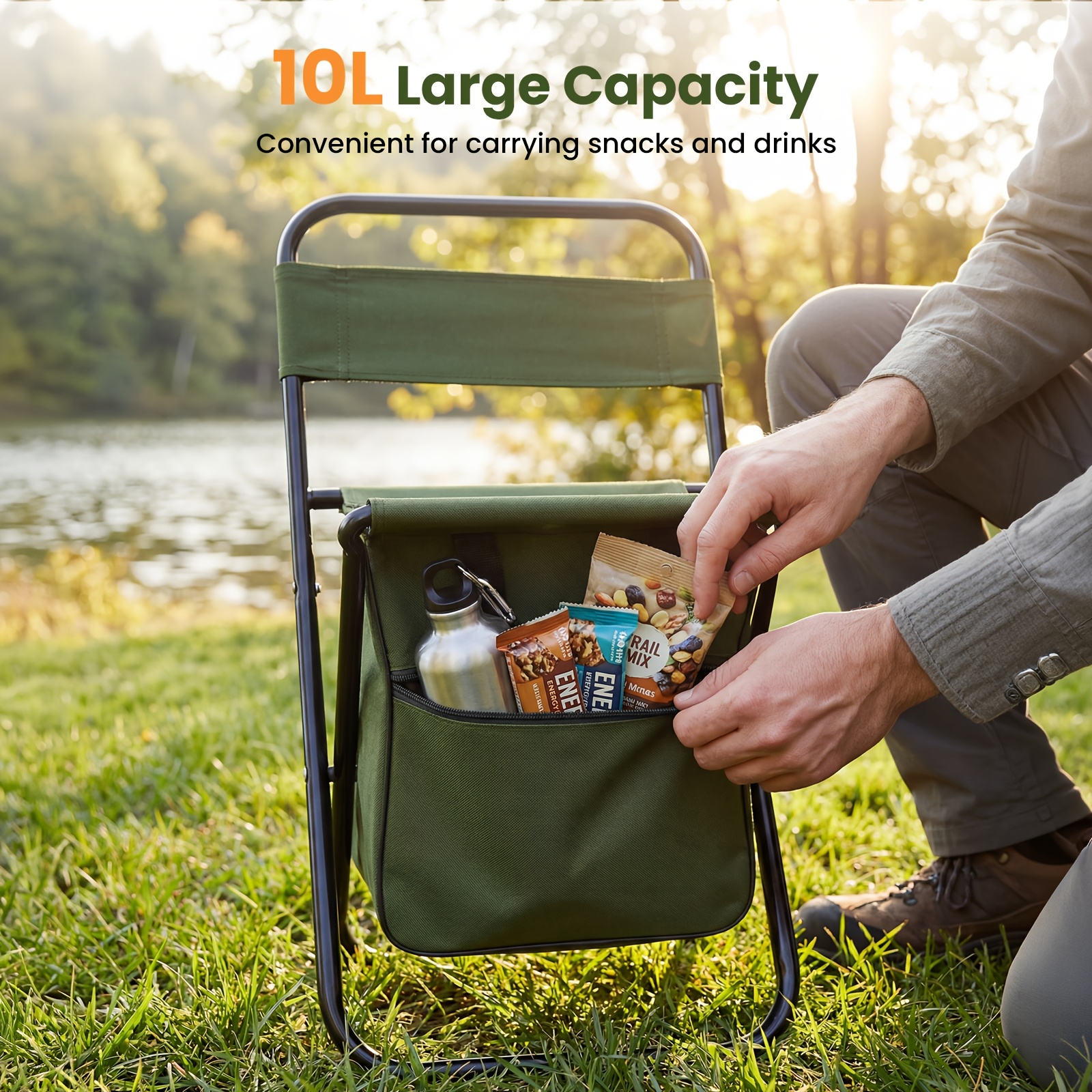 2 in 1 Camping Chair with Larg - огляд і ціна Outdoor Camping Folding Chair
