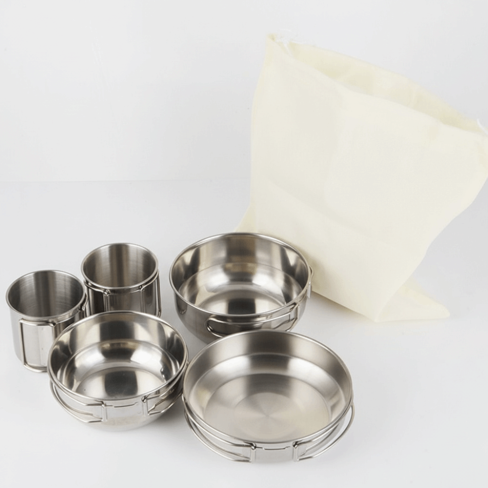 5Pcs 304 Stainless Steel Campi - огляд і ціна Camp Cooking Set
