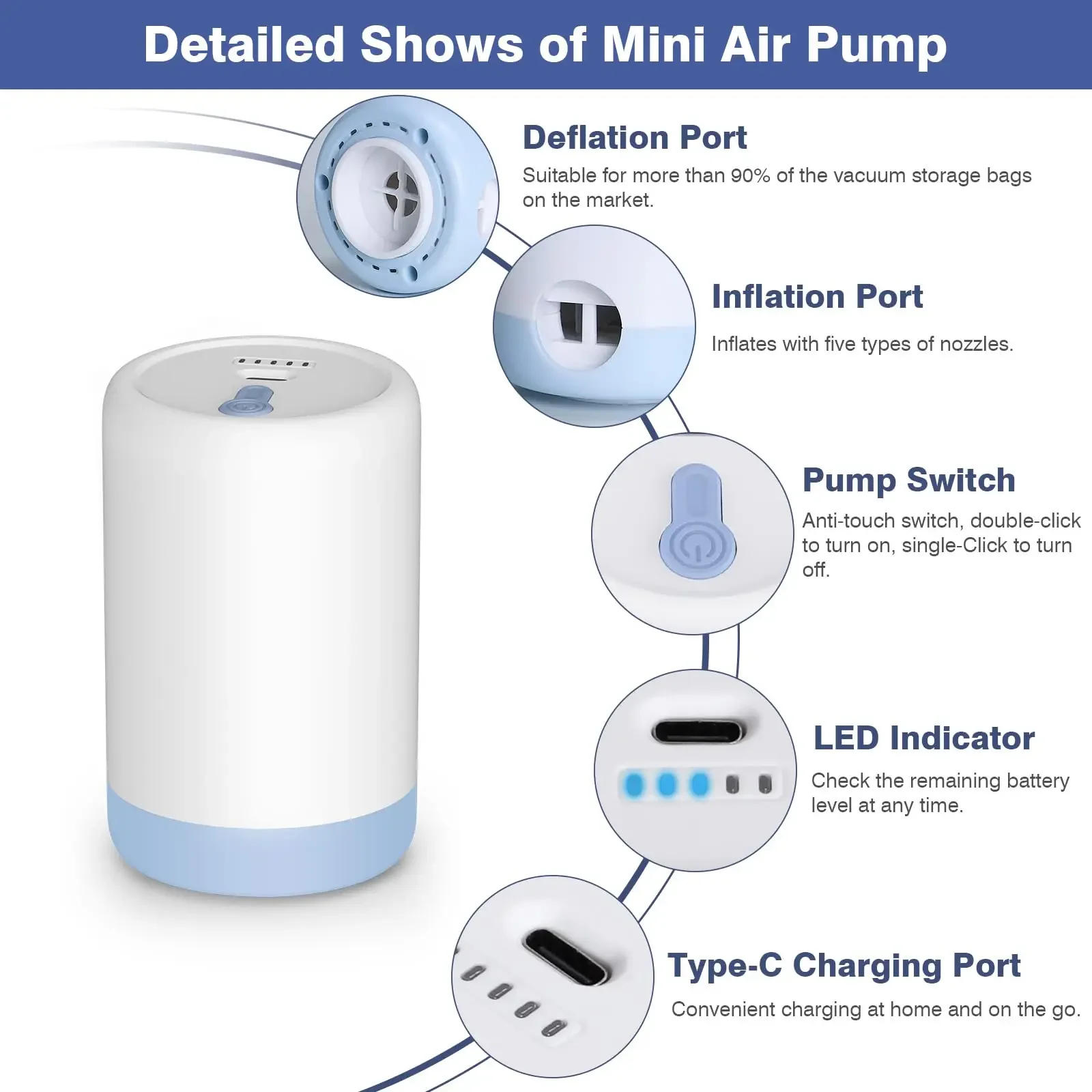 Rechargeable Electric Air Pump - огляд і ціна Outdoor Camping Mattress