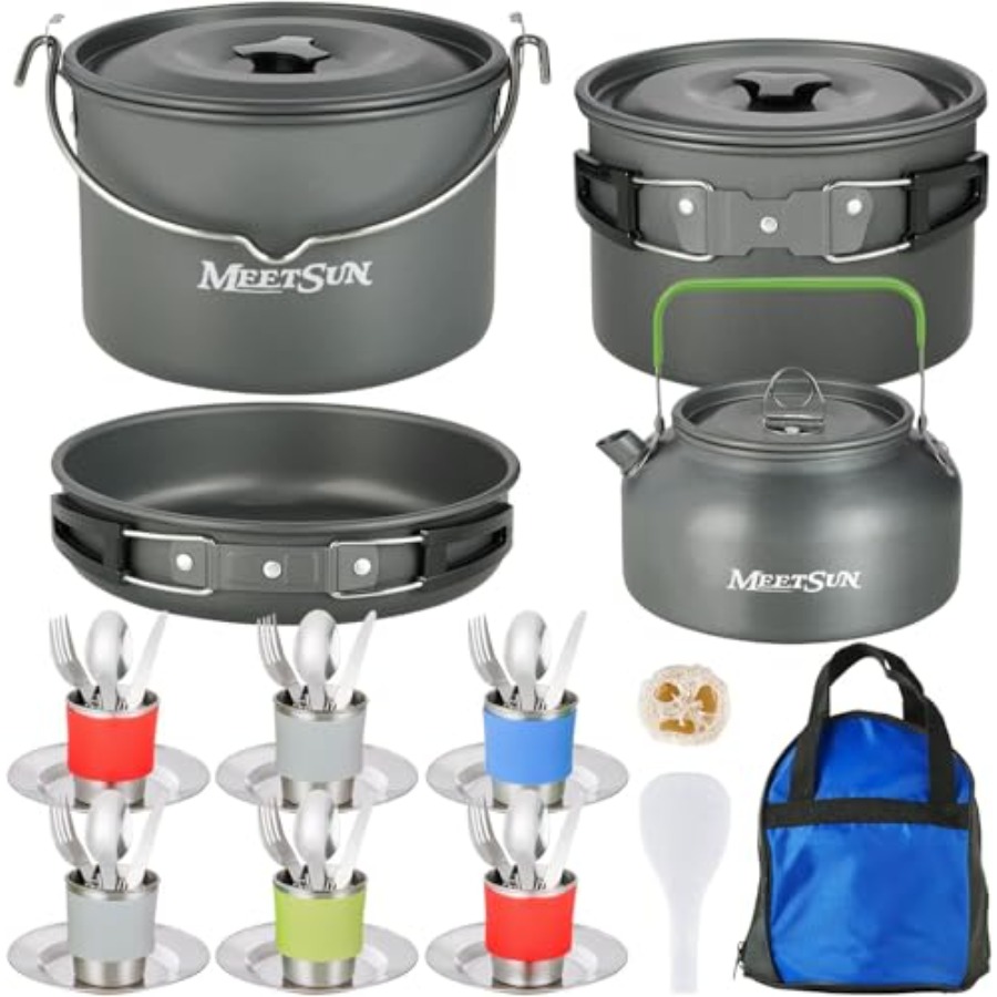 MEETSUN Camping Cookware Set - - огляд і ціна Camp Cooking Set