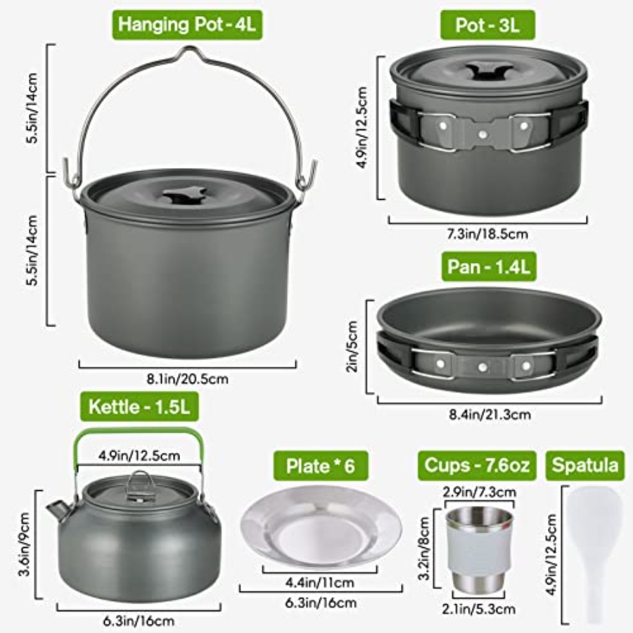 MEETSUN Camping Cookware Set - - огляд і ціна Camp Cooking Set