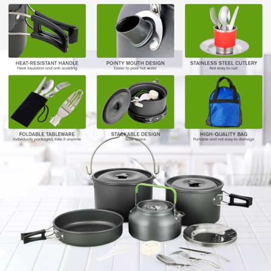 MEETSUN Camping Cookware Set - - огляд і ціна Camp Cooking Set