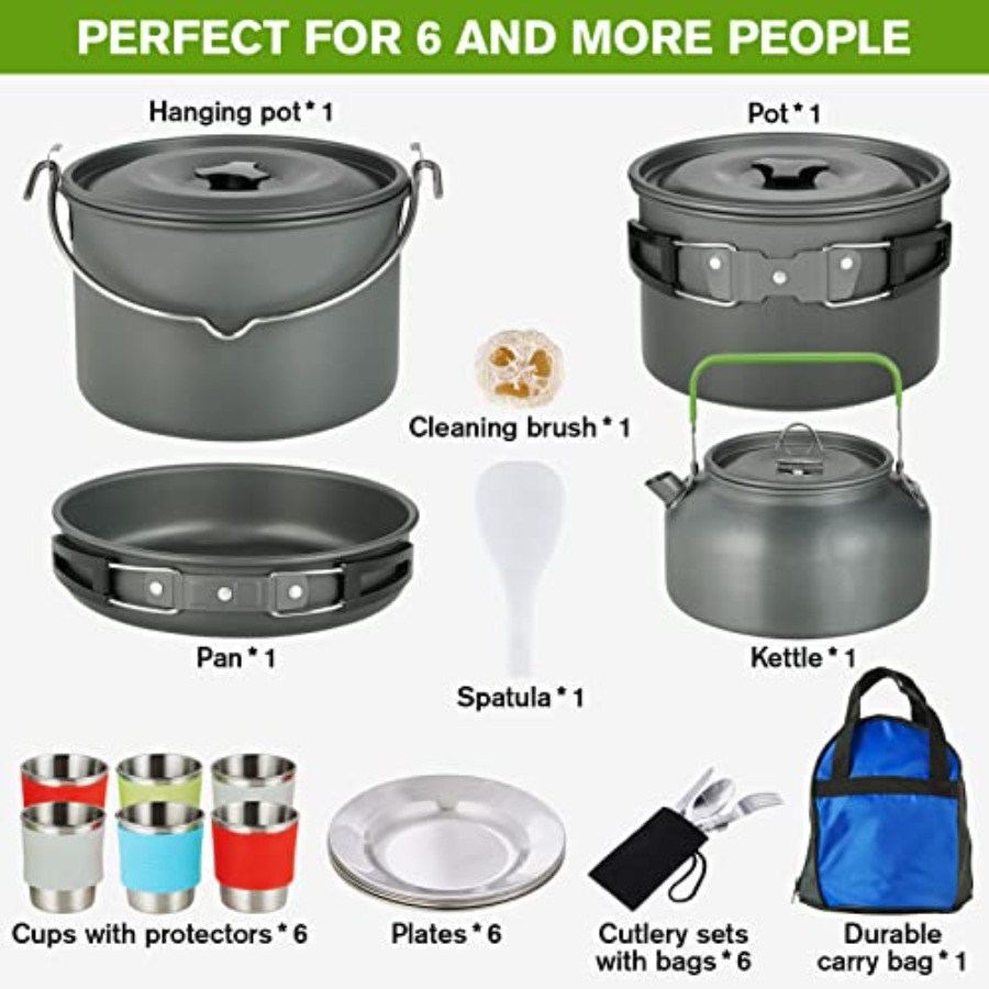 MEETSUN Camping Cookware Set - - огляд і ціна Camp Cooking Set