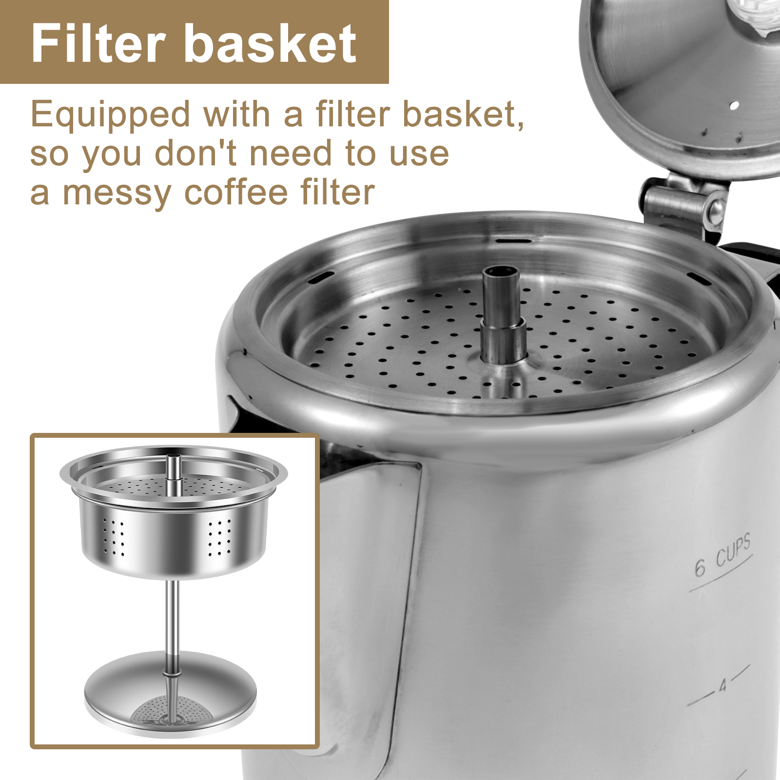Stainless Steel Coffee Percola - огляд і ціна Camp Percolator Coffee