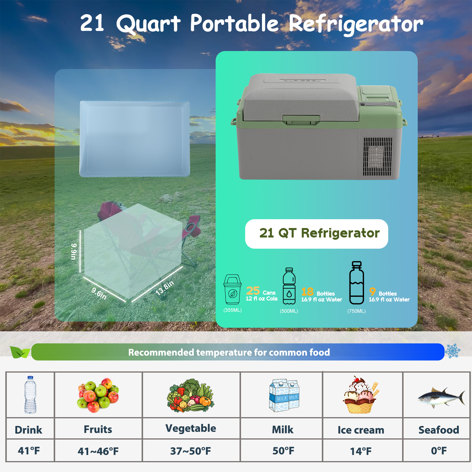 Alpicool Y19E Portable Fridge  - огляд і ціна Outdoor Camping Fridge
