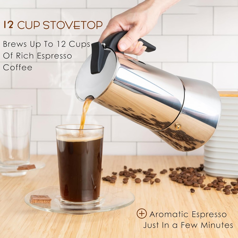12 Cup Stovetop Espresso Maker - огляд і ціна Camp Percolator Coffee