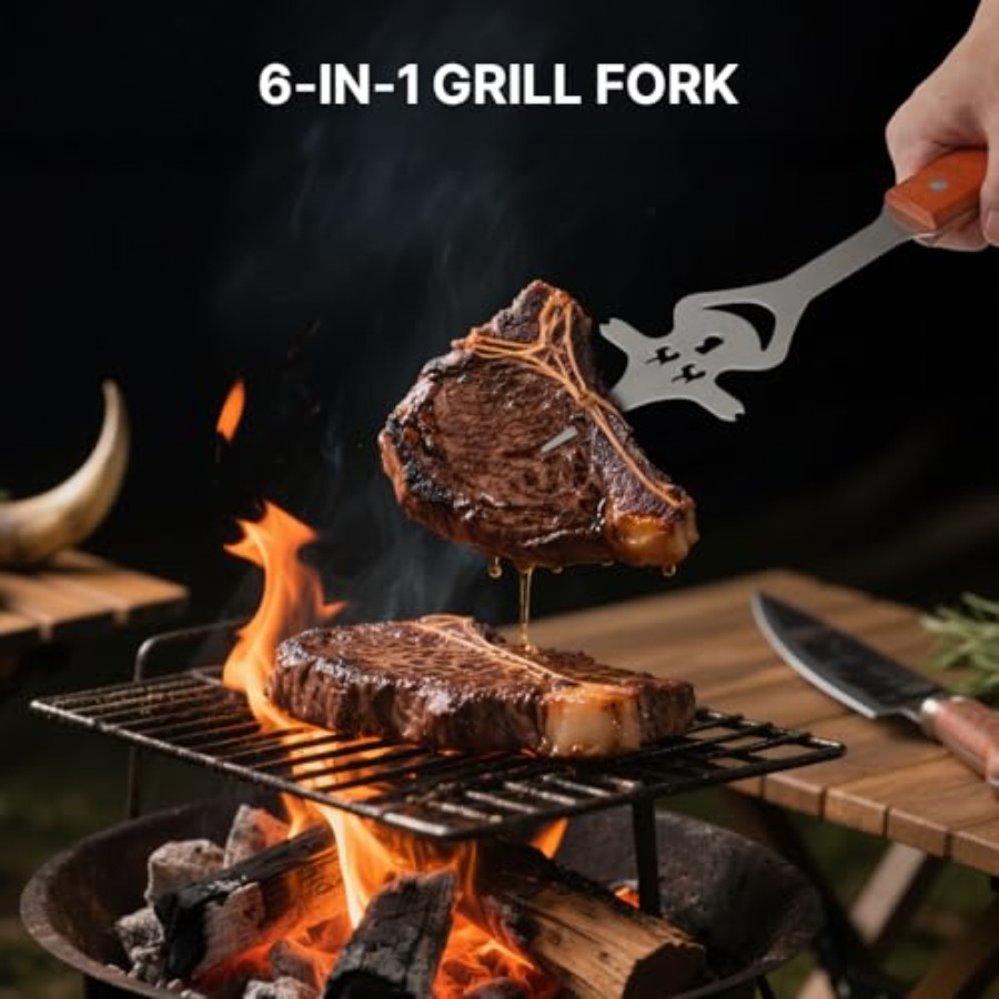 7 in 1 Stainless Steel BBQ Acc - огляд і ціна Camp Cooking Set