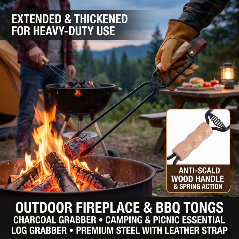 Firewood Tongs Metal Heat Resi - огляд і ціна Outdoor Camping Burner