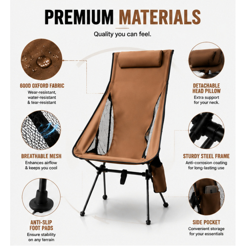 Thick Padded Headrest Lightwei - огляд і ціна Outdoor Camping Folding Chair