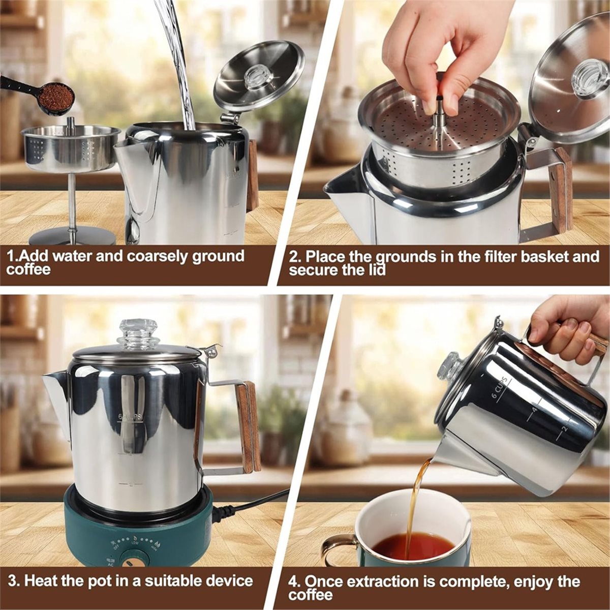 6 Cup Percolator 304 Stainless - огляд і ціна Camp Percolator Coffee