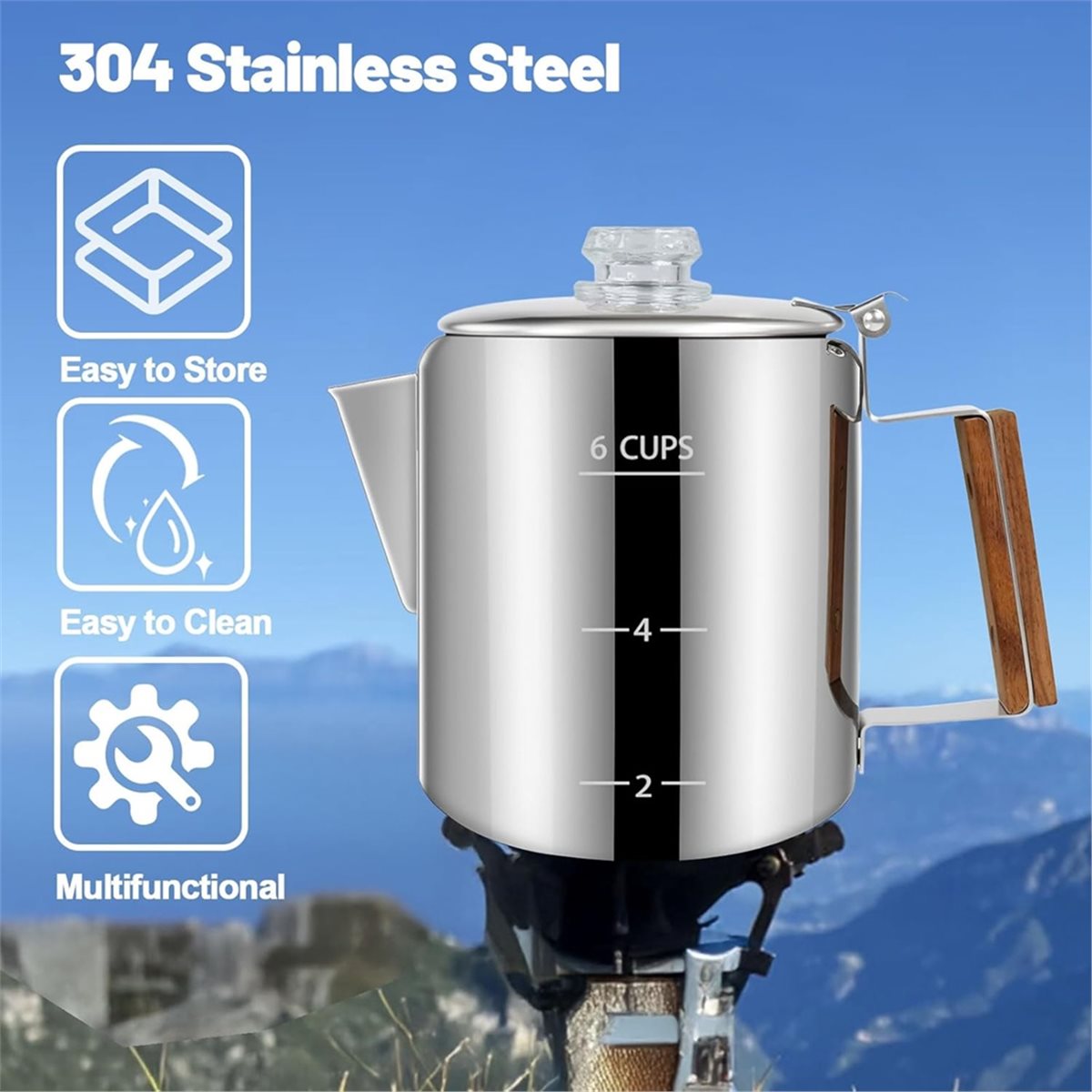 6 Cup Percolator 304 Stainless - огляд і ціна Camp Percolator Coffee